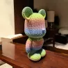 Bearbrick Pastel Arc-en-Ciel vue arrière - figurine tricot colorée imprimée en 3D - Ma Boutique 3D