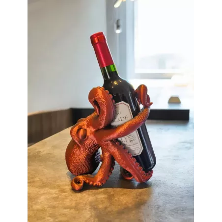 Porte-bouteille Octopus imprimé en 3D - support bouteille de vin design pieuvre - Ma Boutique 3D
