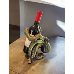 Porte-bouteille Octopus effet marbre en situation avec bouteille de vin - impression 3D - Ma Boutique 3D